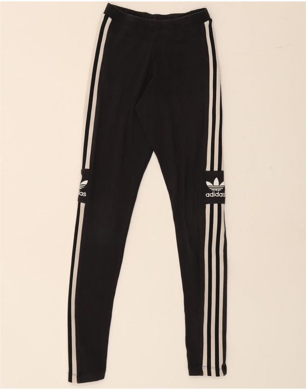 Adidas Leggings graphiques pour femmes UK 4 XS coton noir