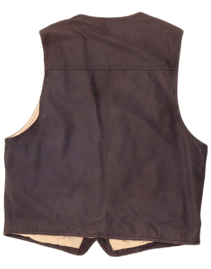 Angelo Litrico Gilet en cuir pour homme grand cuir gris