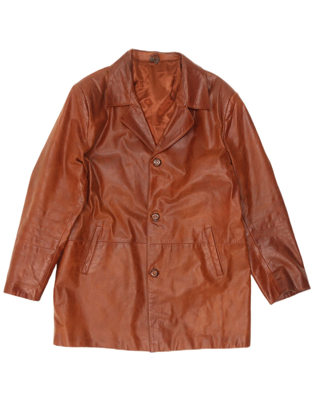 veste en cuir homme vintage UK 44 2XL Marron