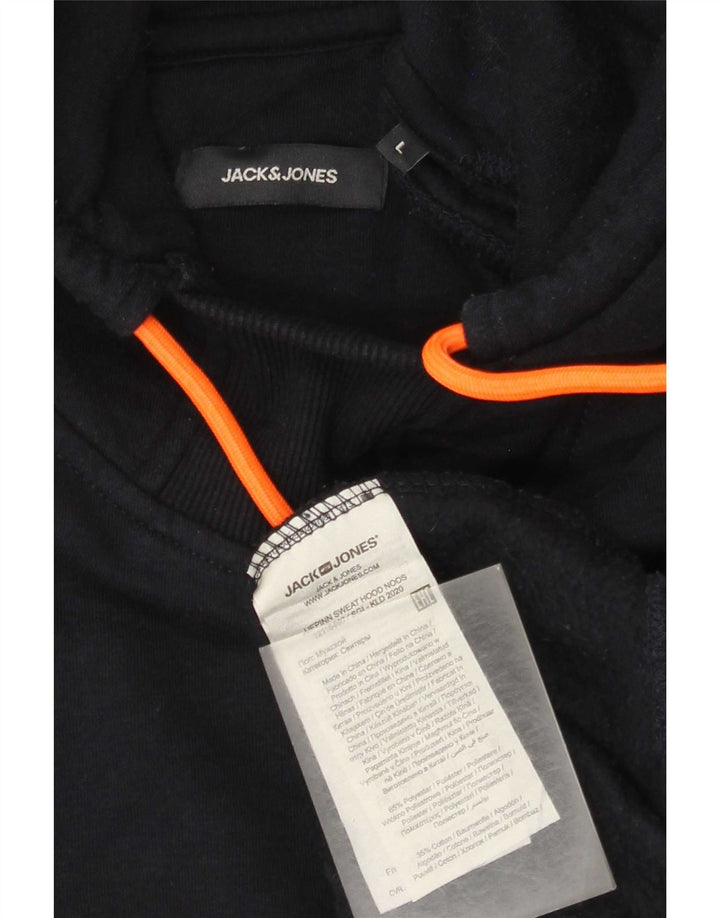 Jack & Jones Pull à capuche pour homme Large Bleu Marine Polyester