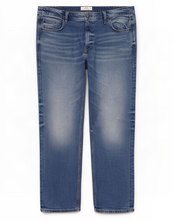 Marks & Spencer Jean droit homme W42 L31 bleu coton