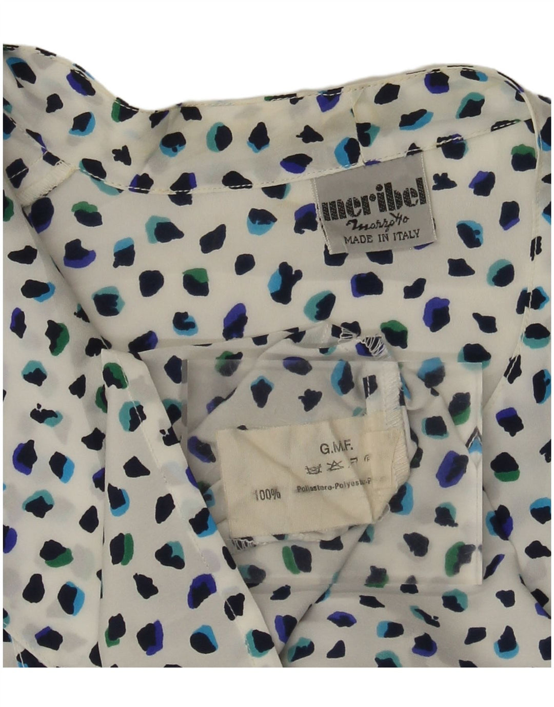 Marzotto Chemisier Femme UK 44 Large Blanc Tacheté Polyester