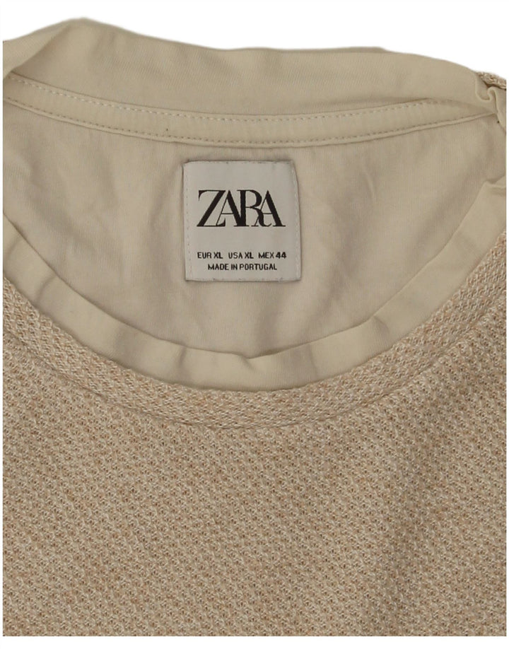 Zara T-Shirt Homme Top XL Beige