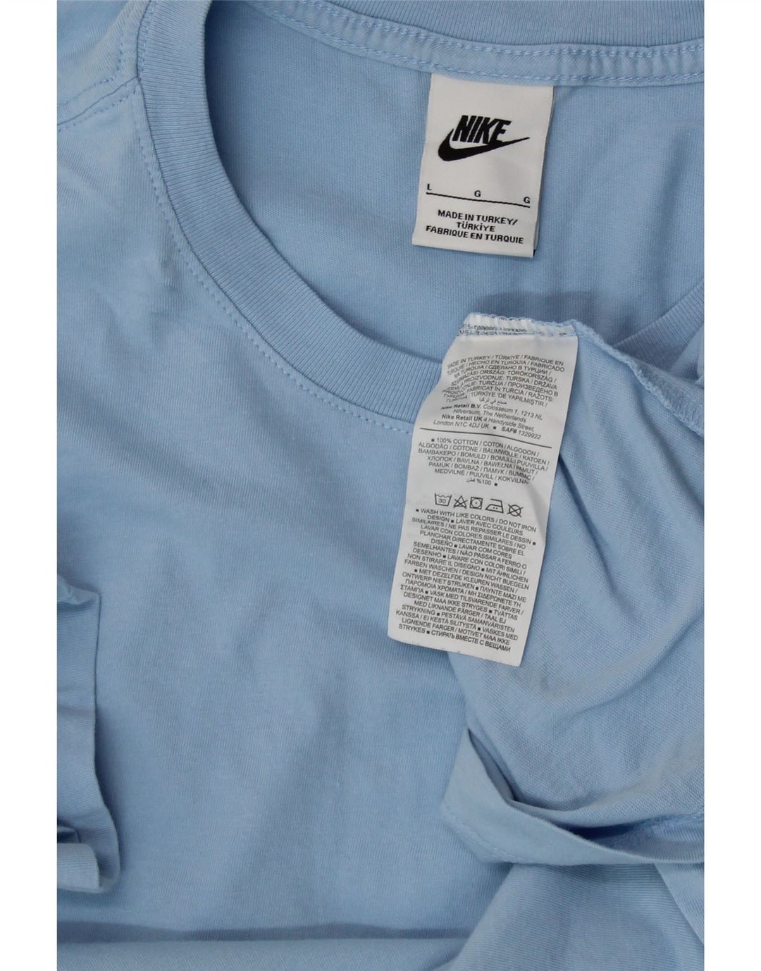 NIKE T-Shirt Femme Top UK 16 Large Bleu Coton