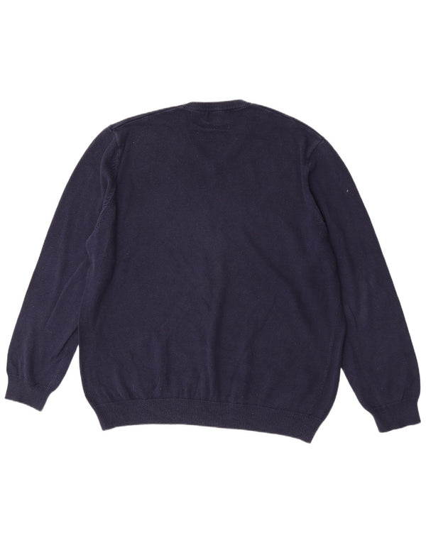 Marks & Spencer Pull col V pour homme 2XL Bleu marine Coton