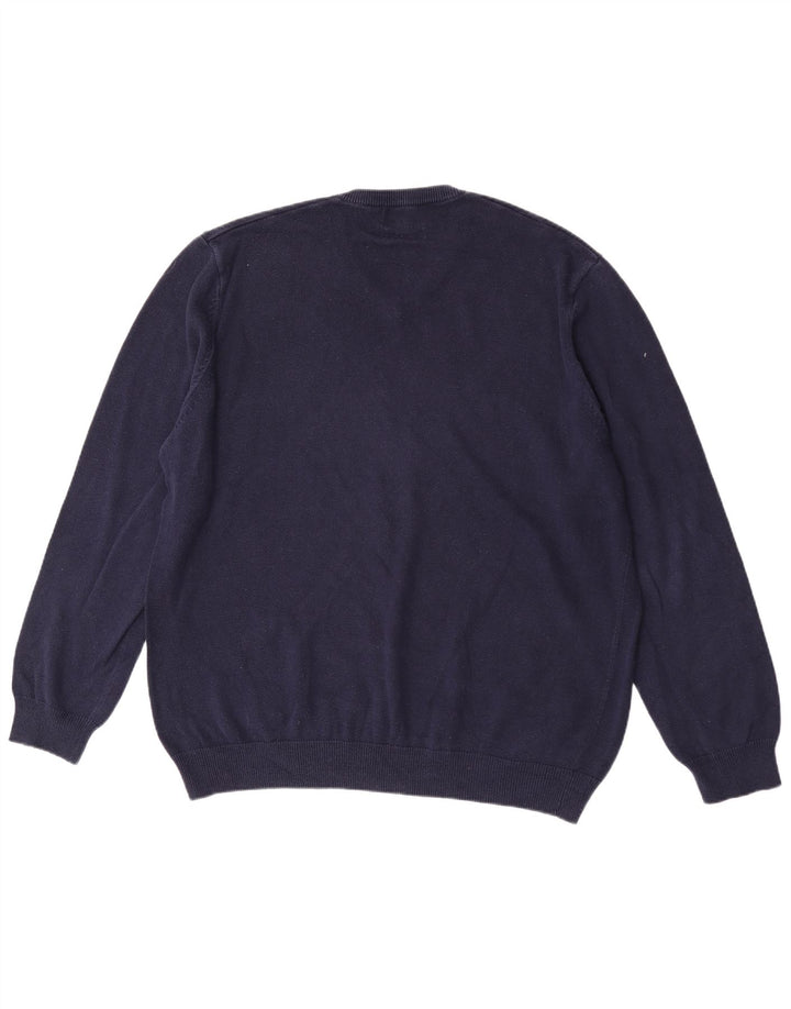 Marks & Spencer Pull col V pour homme 2XL Bleu marine Coton