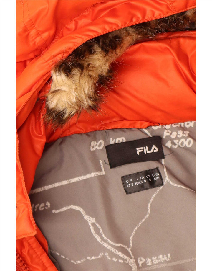 Fila Veste matelassée à capuche pour hommes UK 36 Small Orange Polyester