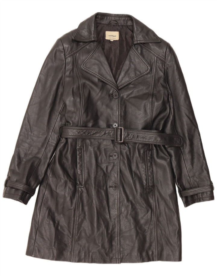 Conbipel Manteau en Cuir Femme IT 46 Grand Cuir Noir