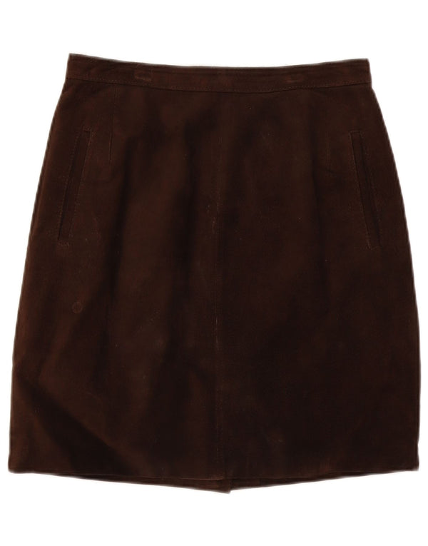 jupe en daim femme vintage IT 44 Medium W28 Cuir Marron