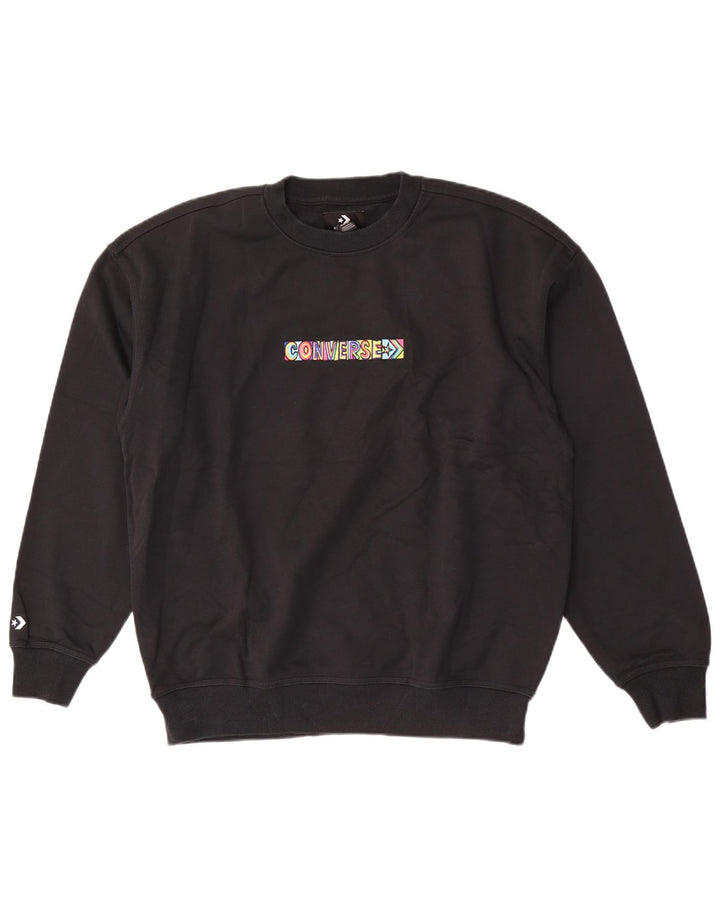 Converse Sweat-Shirt Graphique Homme Noir Moyen Coton