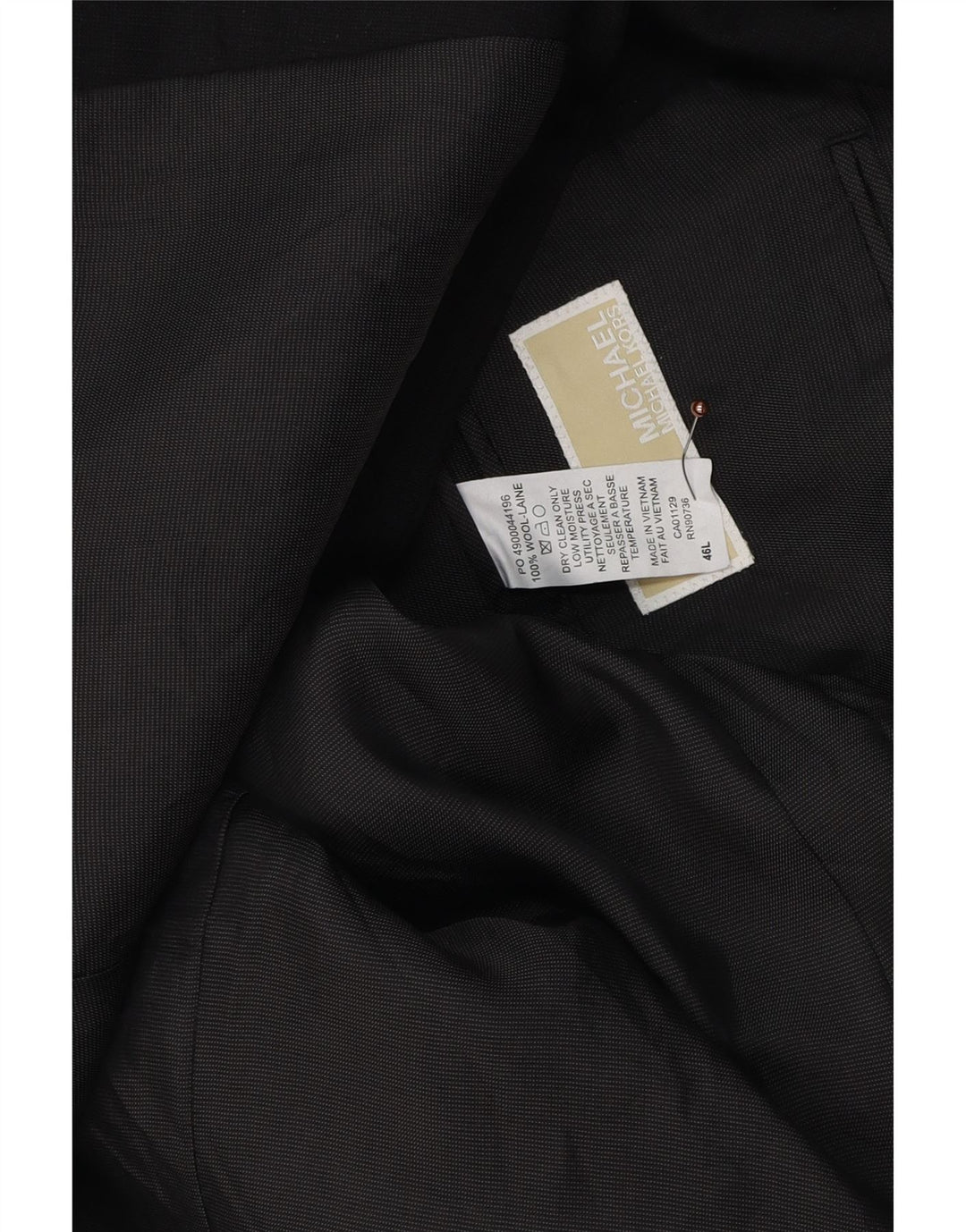 Michael Kors Veste blazer longue à 2 boutons pour homme UK 46 3XL Laine noire