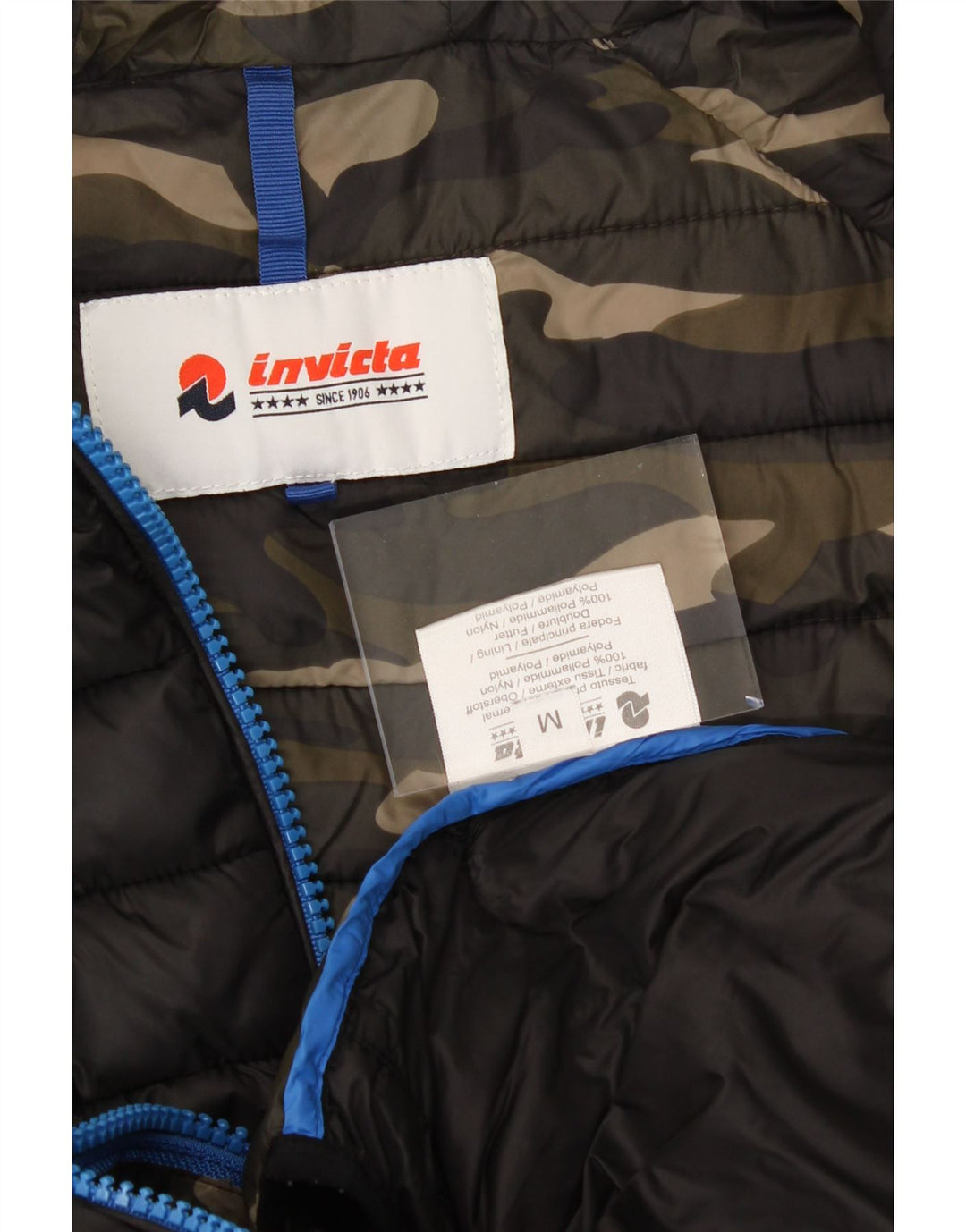 INVICTA Mens Hooded Padded Jacket UK 38 Medium Black Polyamide Vintage Invicta and Second-Hand Invicta from Messina Hembry 