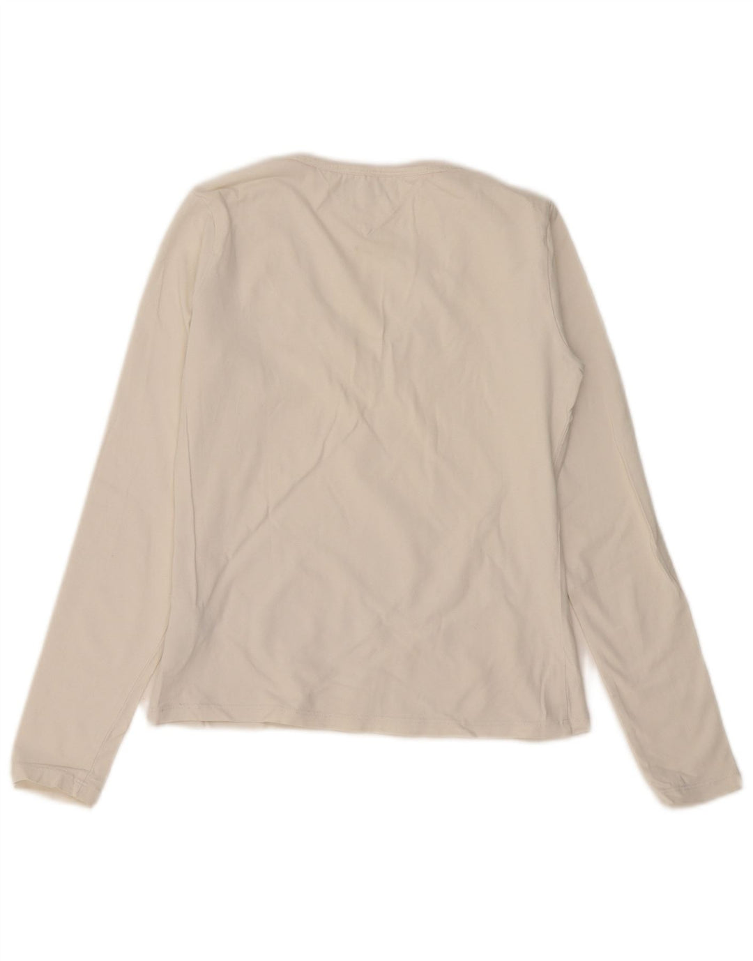 Tommy Hilfiger Haut à manches longues pour femme UK 12 Coton blanc moyen