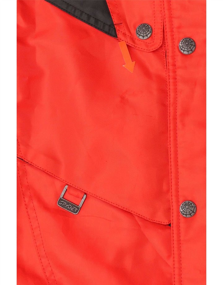 Spyder Veste de ski à capuche pour garçon 11-12 ans Rouge Colorblock Polyester