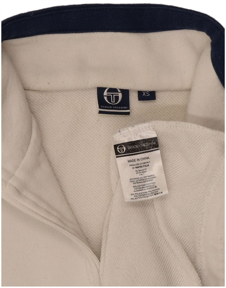 SERGIO TACCHINI Sweat-shirt court surdimensionné pour femme UK 6 XS Blanc