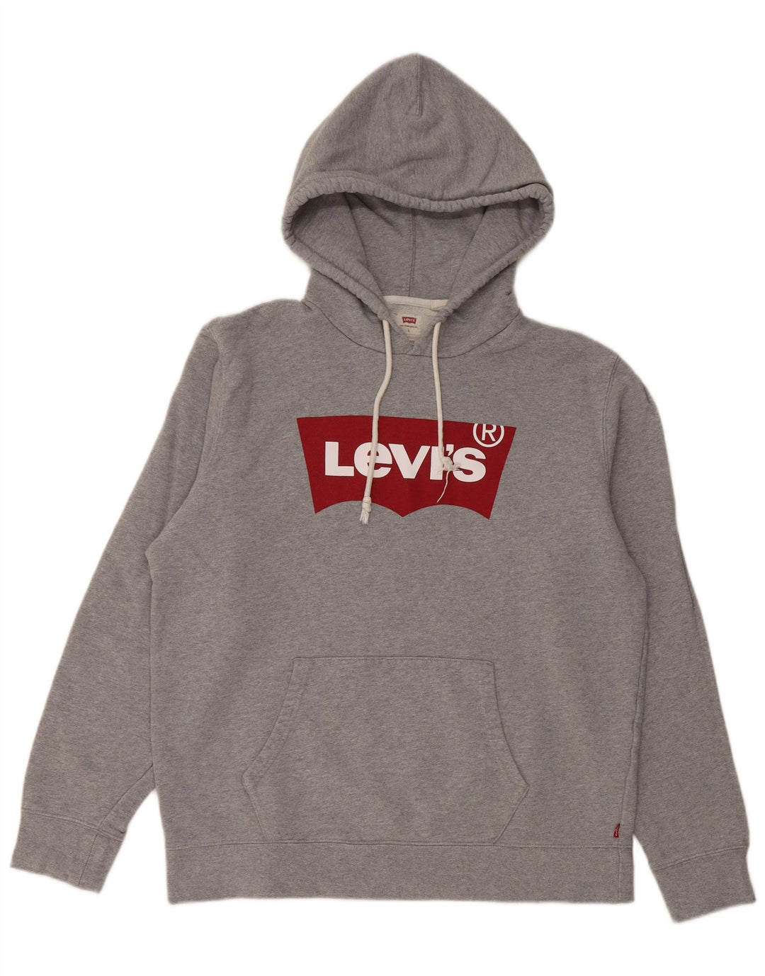 LEVI'S Pull à capuche graphique pour homme, coupe standard, grand, gris, coton