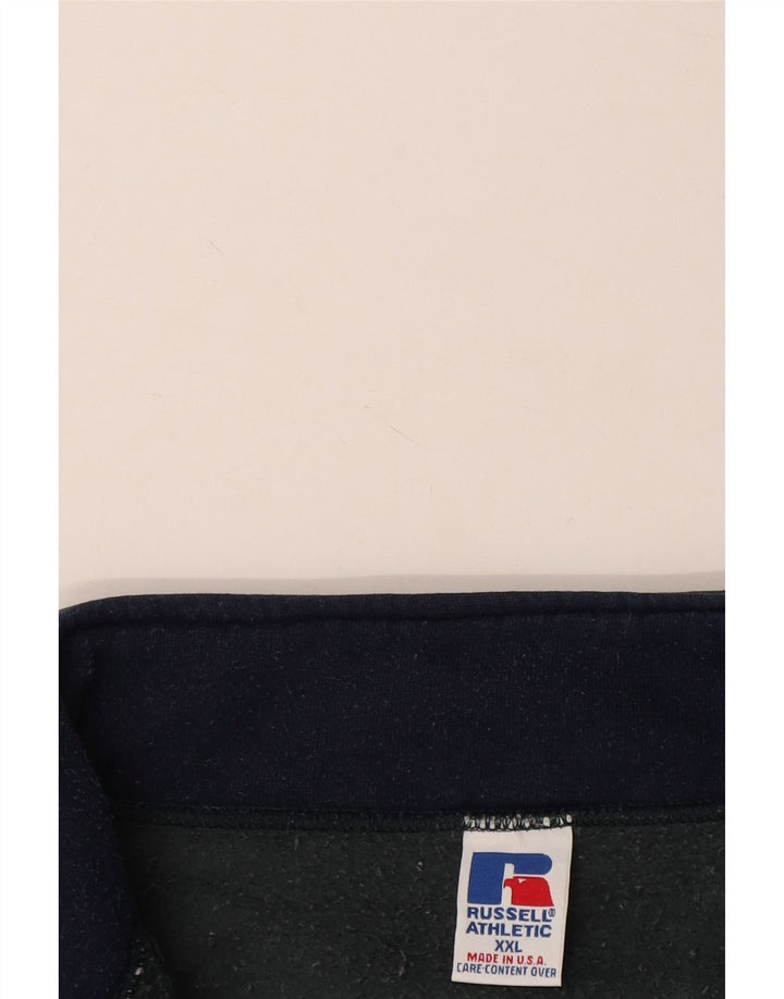 RUSSELL ATHLETIC Sweat-shirt col zippé pour homme en coton bleu 2XL