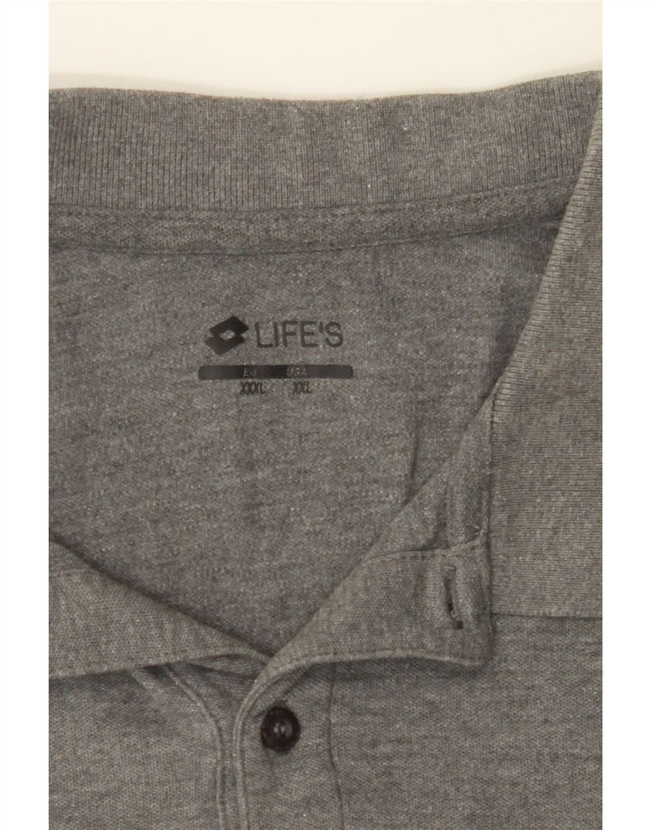 LOTTO Mens Polo Shirt 2XL Grey Cotton Vintage Lotto and Second-Hand Lotto from Messina Hembry 
