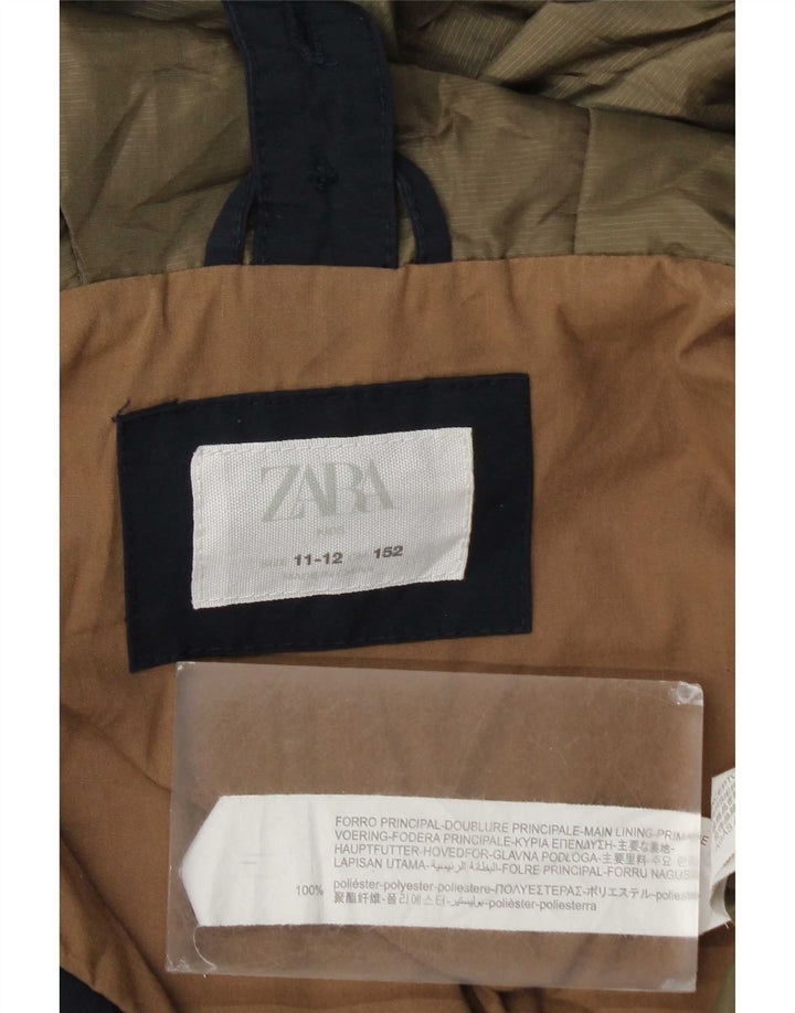 Zara Veste coupe-vent à capuche pour garçon 11-12 ans Bleu marine Polyester