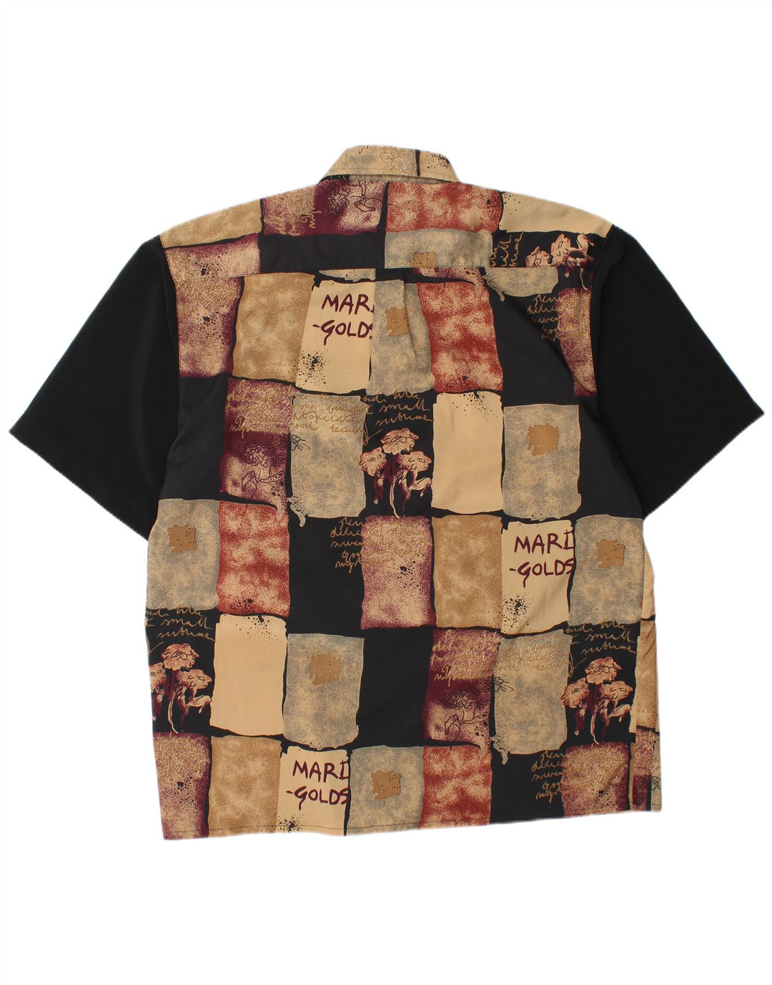 DAY-X Chemise à manches courtes pour hommes Taille 15 1/2 Polyester patchwork beige moyen