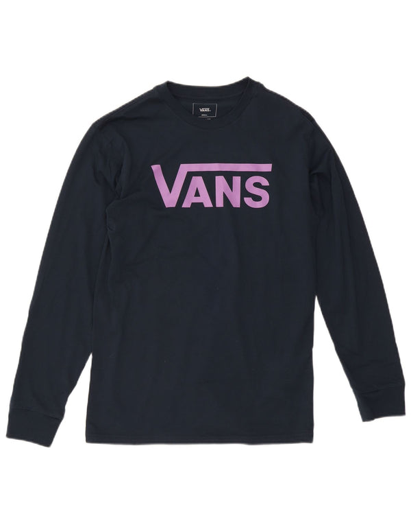 Vans Haut graphique à manches longues pour hommes, coupe classique, petit coton bleu marine