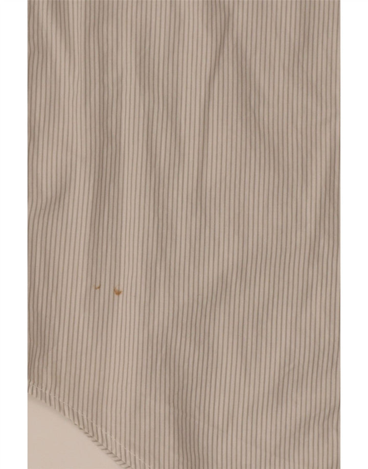 Diesel Chemise à manches courtes pour hommes en coton à fines rayures blanches