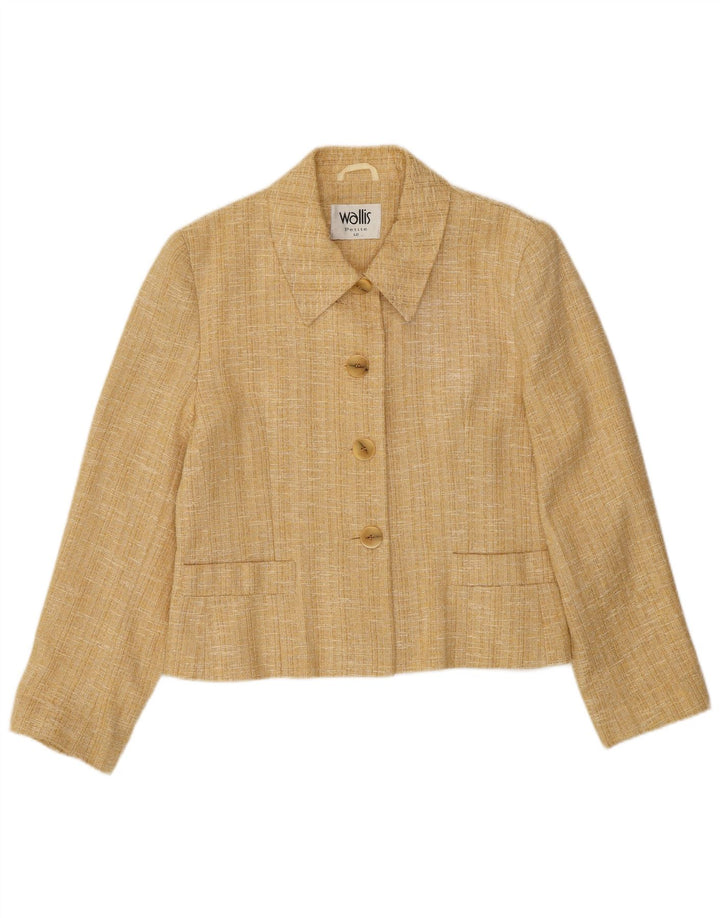 WALLIS Veste blazer courte à 4 boutons pour femme UK 12 Beige moyen