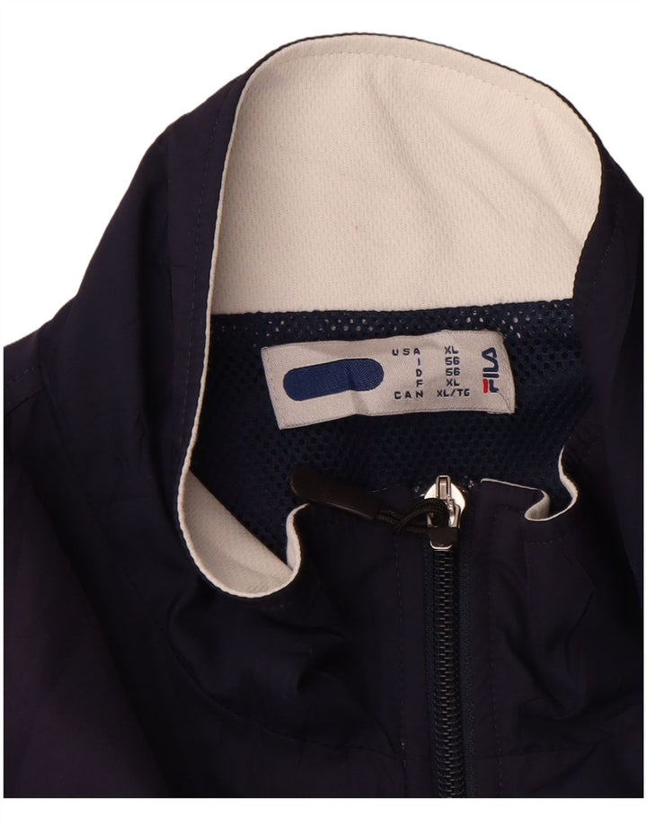 Fila Veste de survêtement pour homme XL Bleu marine Colorblock Polyester