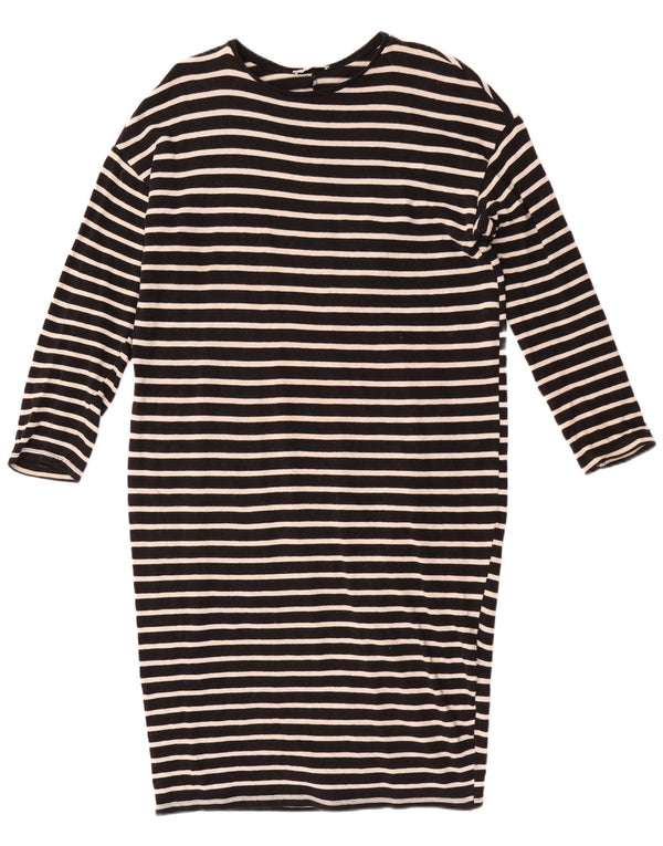 Zara Womens Trafaluc Jumper Dress UK 16 Grand Noir Rayé