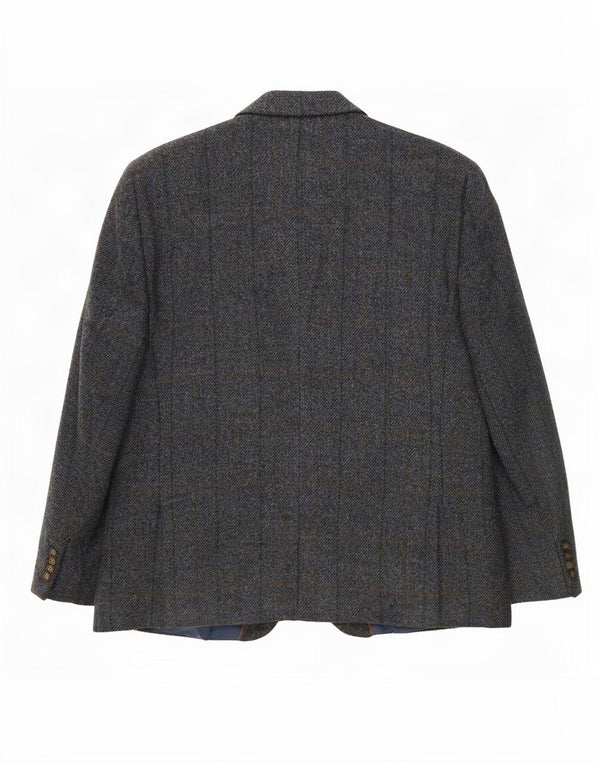 Harris Tweed Veste blazer à 2 boutons pour homme IT 52 XL en laine à carreaux gris