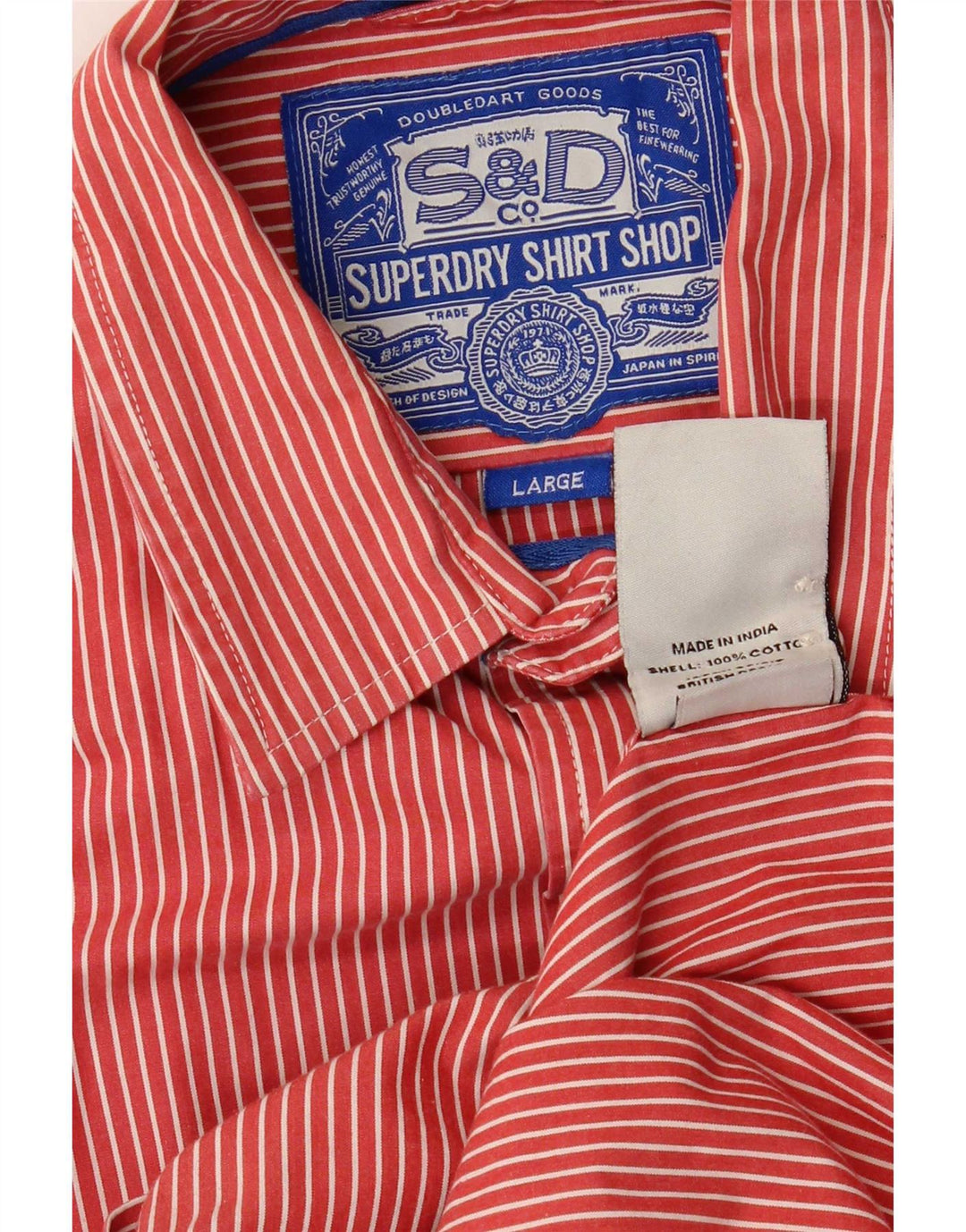Superdry Chemise Homme Grandes Rayures Rouges En Coton