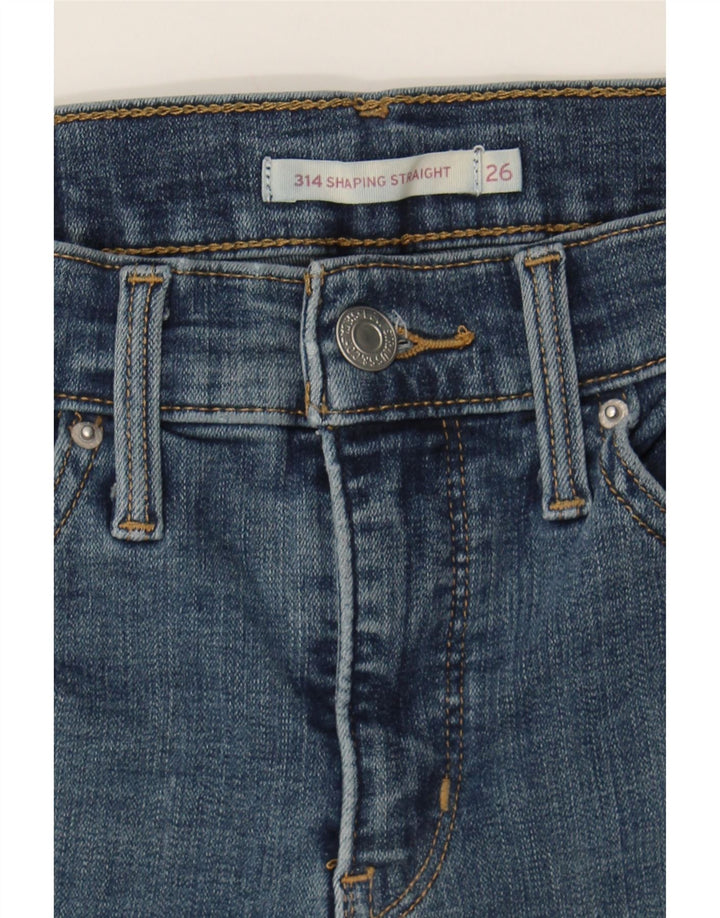 LEVI'S Womens 314 Shaping Straight Jeans W26 L29 Blue Vintage Levi's and Second-Hand Levi's from Messina Hembry 