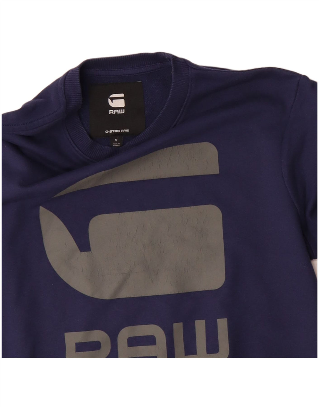 G-STAR Homme Graphic Sweatshirt Jumper Petit Bleu Marine Coton