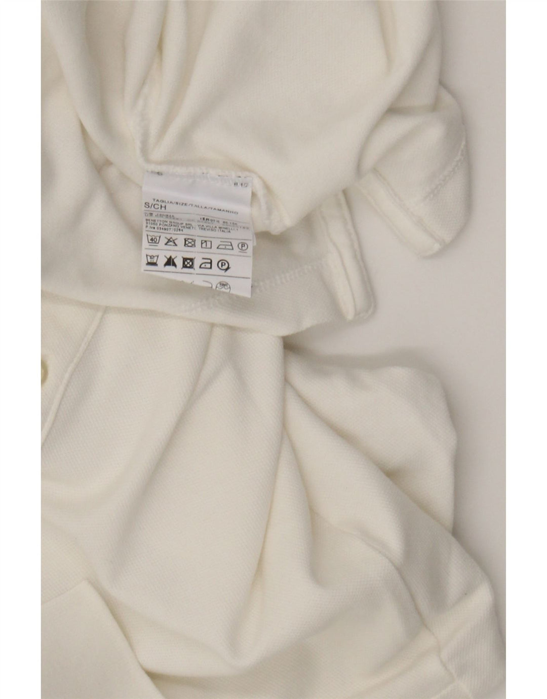 BENETTON Womens Polo Shirt UK 10 Small White Cotton Vintage Benetton and Second-Hand Benetton from Messina Hembry 