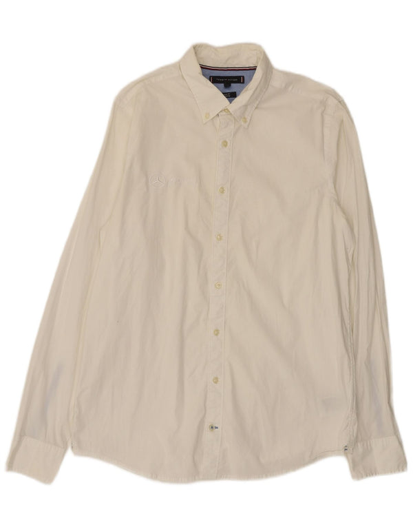 Tommy Hilfiger Chemise Slim Fit pour Homme en Coton Blanc Large