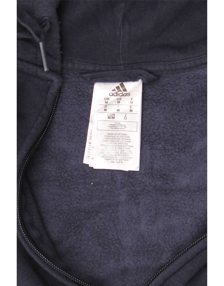 Adidas Pull à capuche zippé pour homme en coton bleu marine moyen