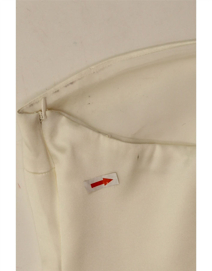 Zara Haut court sans bretelles pour femme UK 12 Polyester blanc moyen