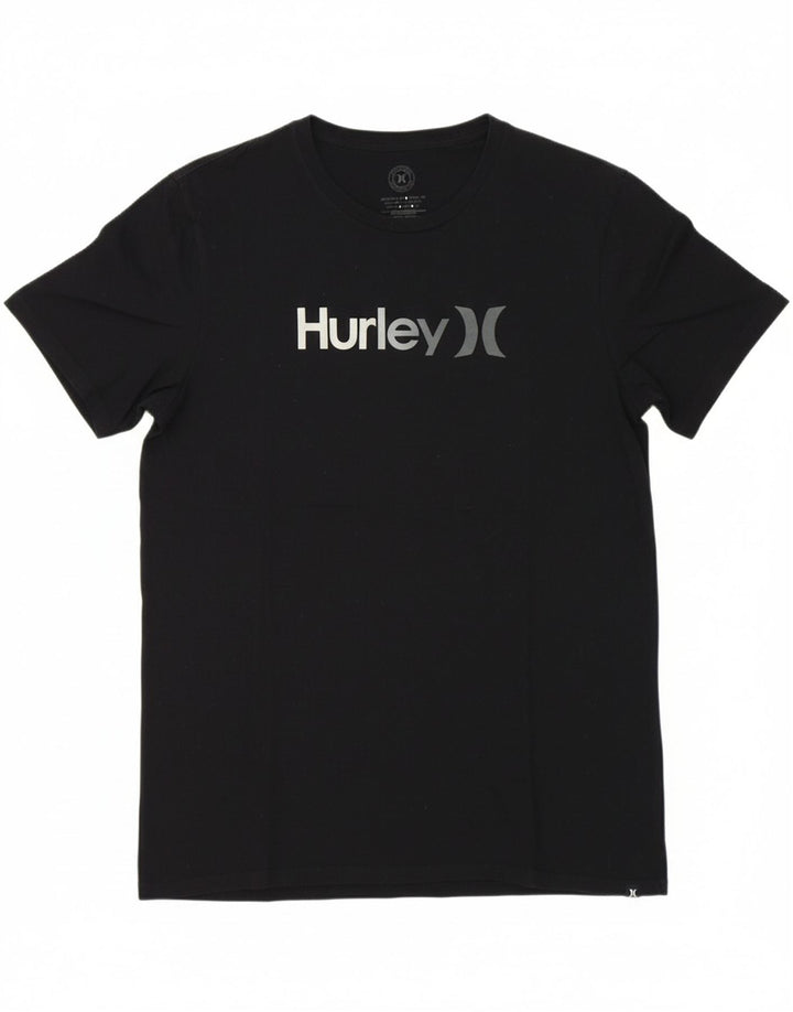 HURLEY Mens Graphic T-Shirt Top Large Black Vintage Hurley and Second-Hand Hurley from Messina Hembry 