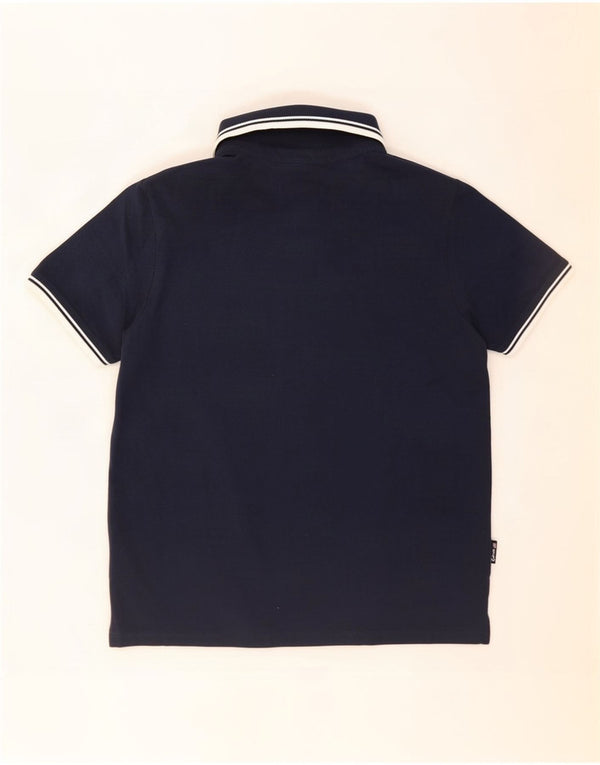 Schott Mens Polo Shirt Medium Navy Blue Cotton