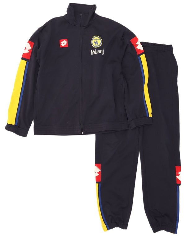 Lotto Survêtement complet graphique pour hommes, grand, bleu marine, polyester color block