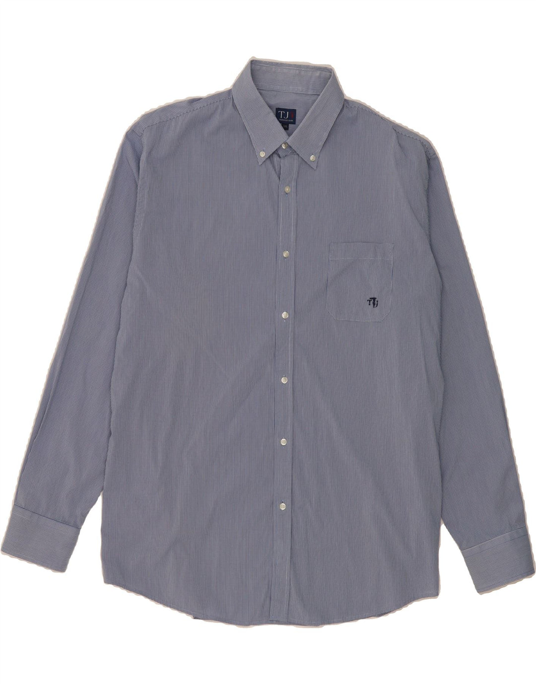TRUSSARDI JEANS Mens Shirt 3XL Blue Gingham Cotton Vintage Trussardi Jeans and Second-Hand Trussardi Jeans from Messina Hembry 