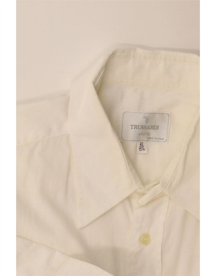 Trussardi Chemise Homme Taille 40 15 3/4 Moyen Blanc