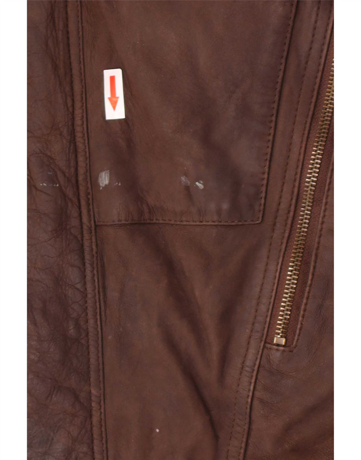 veste en cuir homme vintage UK 40 Grand Marron