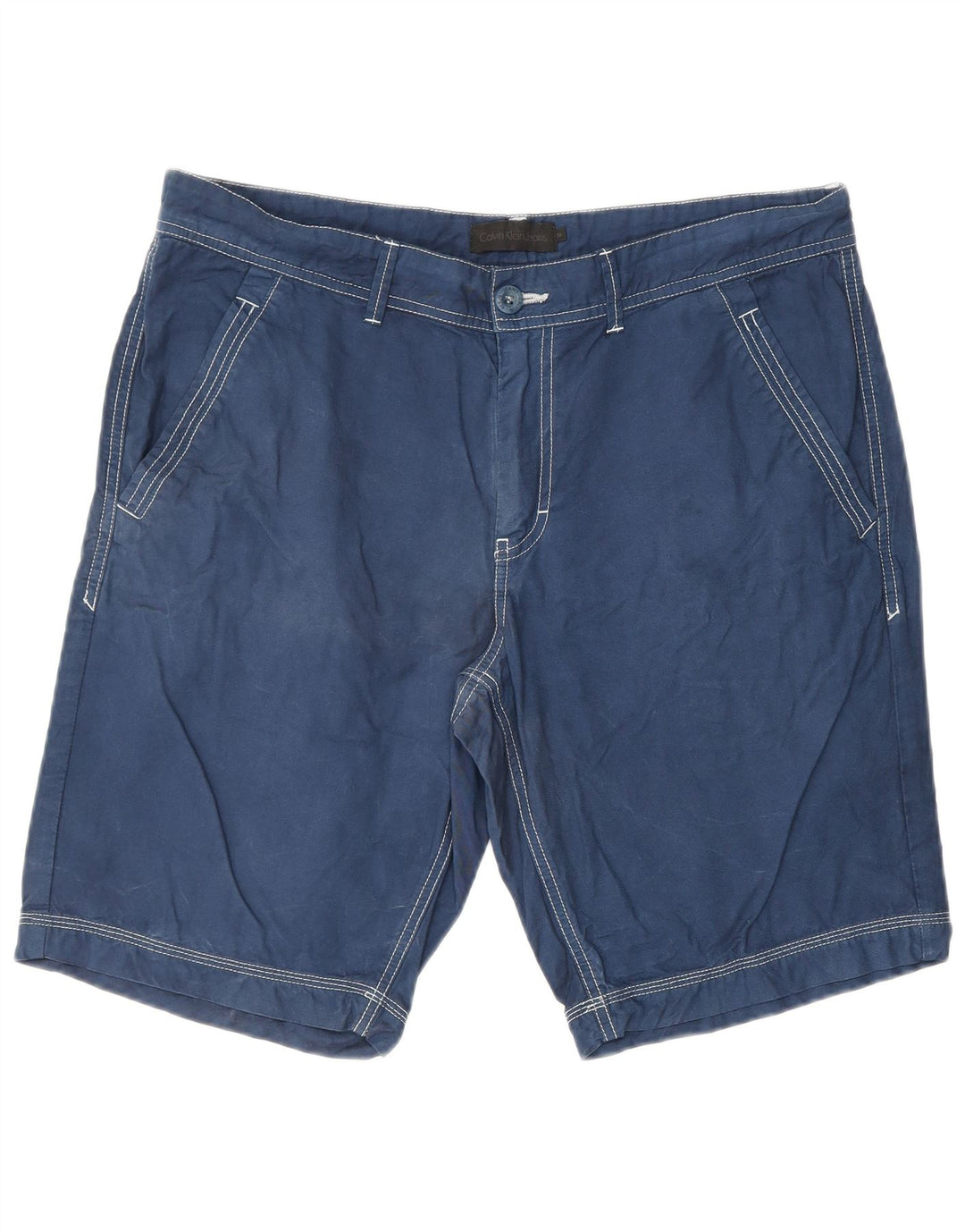 CALVIN KLEIN Short Chino Homme W34 Grand Bleu Coton