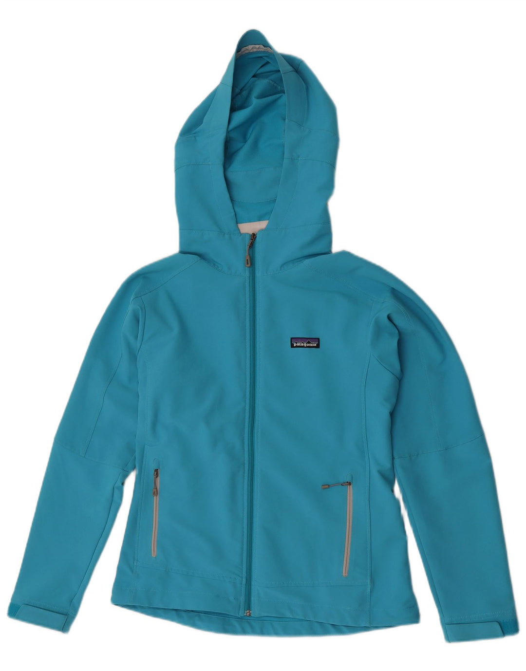 Patagonia Veste coupe-vent à capuche pour femme UK 14 Medium Turquoise Polyester