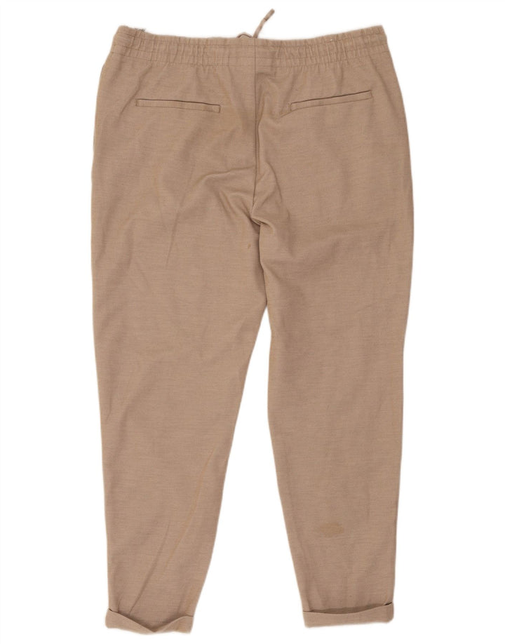 Zara Pantalon court slim pour femme XL W34 L26 Beige Polyester