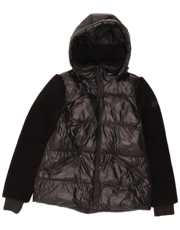 Michael Kors Veste matelassée à capuche pour femme UK 14 Medium Black Nylon