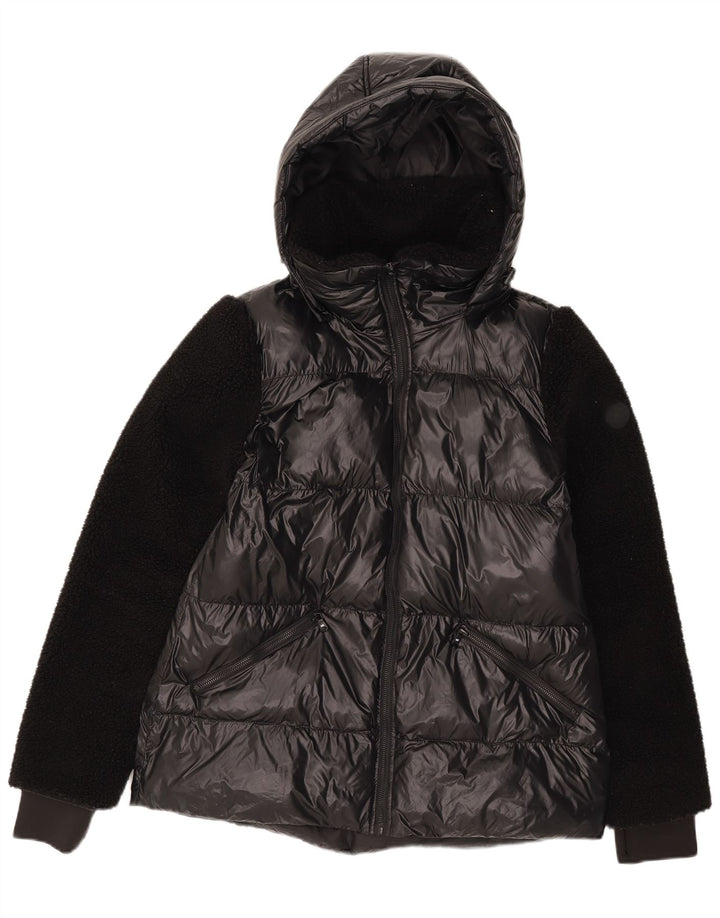 Michael Kors Veste matelassée à capuche pour femme UK 14 Medium Black Nylon