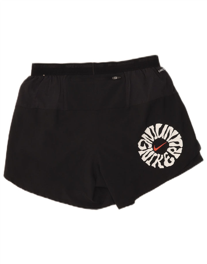 Nike Short de sport Dri Fit Graphic pour femme UK 14 Noir moyen Polyester