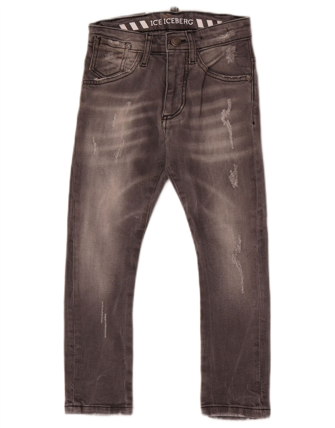 Iceberg Jean slim effet vieilli pour garçon 6-7 ans W22 L20 Gris